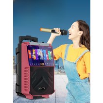 가정용 야외용 블루투스 노래방기계 미니 노래반주기 버스킹, 10. 17인치 블루투스 표준 (마이크리스) 스탠드 3