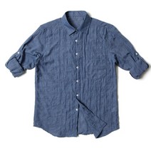 롤업 포켓 썸머 휴가 스타일 린넨 남성 셔츠 남자남방