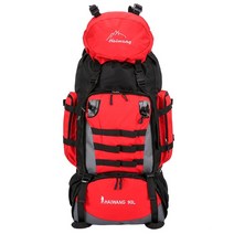 재난가방 경량 백팩 전투식량 생존배낭 캠핑 백배킹 여행용 등산가방 90리터, 빨간색