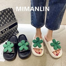 왕리본 공주 플라워 푹신한 슬리퍼
