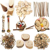 [문구조아] 나무 조각 천연 나무 조각 나무토막 미술 공예재료 2번, 1개