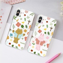 숲속 친구들 스마트폰 디자인 주문 제작 폰 케이스 슬림 투명 젤리