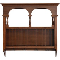 원목 엔틱 벽걸이 접시 디쉬 보관 선반 꽂이 프로방스, 어두운 갈색