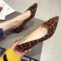 호피 구두 힐 펌프스 레오파드 페미닌 가을 무늬 굽