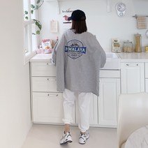 애플망고샵 기모 겨울 빅사이즈 오버핏 여성 퓨어히말라야 맨투맨 롱박스티