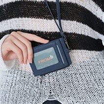 천연소가죽 라임블라썸 지퍼 목걸이 카드지갑 카드홀더