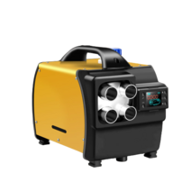 12/24/220V 무시동히터 캠핑용 차박 온풍기 이동식 알루미늄 저소음 신형 캠핑카 텐트, 송풍구4구, 크라운 옐로우(12V/24V/220V 겸용)