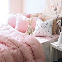 정전기가 적은 노스파 크로스 극세사 차렵이불 세트 SS 핑크