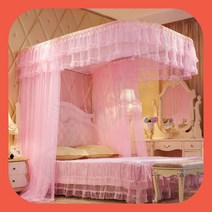 예쁜모기장 모기장텐트 레일형 침대모기장 180X200CM 핑크