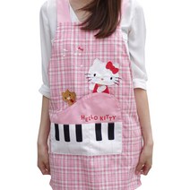 에버율 헬로키티 예쁜 원피스 앞치마 어린이집 유치원 교사, 피아노 핑크