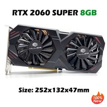 Mllse nvidia geforce rtx 2060 슈퍼 8gb 그래픽 카드 gddr6 192bit pci express 3.0x16 백플레이트 placa가 있는 게임용 비디오, rtx 2060s 8GB 블랙