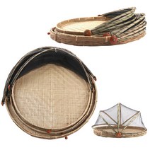 신형 대나무 싸리 덮개 채반 원형 특대형 3P세트, 상세설명 참조