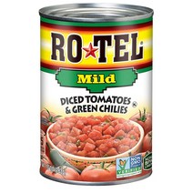 ROTEL Mild Diced Tomatoes and Green Chilies 미국 로텔 마일드 으깬 토마토 그린칠리 통조림 283g 12캔, 12개