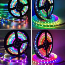 12V 네오픽셀 스노우펄 RGB LED바, 90구WS2812/3M롤/DC5V/3P