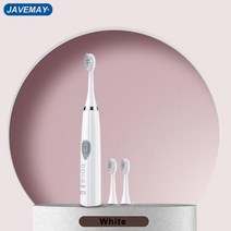 휴비나인 전동칫솔리필 JAVEMAYUSB 충전 스마트 소닉 전동 칫솔 타이머 IPX7 방수 치아 미백 울트라 브러쉬 J284, J284WHITE3H
