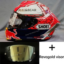 쇼웨이 헬멧 쇼에이 바이크 홍진 클래식 오토바이 풀페이스 오토바이 헬멧 X14 마르케즈 레드 Ant 라이, 11 revo gold