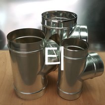 스파이럴덕트 TEE 티 닥트부속 아연함석자재 화목난로배관