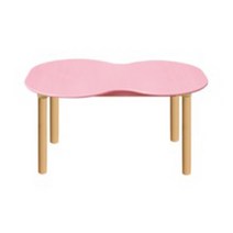 오뚝이책상(원목다리)(530mm)(유치) H62-2 입식용 어린이집책상 돌봄교실책상 유치원책상 공부방책상, 분홍(원목다리530mm)