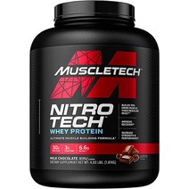 머슬테크 웨이프로틴 파우더 Nitro-Tech 분리 유청단백질 및 펩타이드 근육을 증가시키는 린 폴드 남성 여성용 근육 강화제 스포츠 영양 초콜릿 1.8k파운드 40회분, [03] 4파운드(1팩), [03] 딸기.