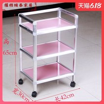 미용실 트레이 미용 원목 웨건 가위정리대 이동식 정리대 가 달린 가있는 선반 범용 휠 주방 가있는 다층 를 이동할 수, 베이지 4도어 특대 길이 62 폭 35 높이 82, 공식 표준, 0x0x0cm
