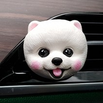 반하나 포메라니안 강아지얼굴 차량용 석고방향제, 브라운, 07_피치사케