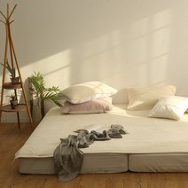 순면 피그먼트 누빔 침대패드 패밀리 슈퍼싱글 퀸 킹 고정밴딩순면 피그먼트 누빔 침대패드 패밀리 슈퍼싱글 퀸 킹 고정밴딩, 크림