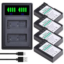배터리 카메라용 밧데리 1800mAh EN-EL9 배터리 + 니콘 D40 D60 D3000 디지털 카메라, 03 4 battery 1 charger