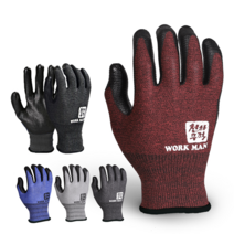 천하무적 U3 워크맨 NBR 폼 작업용 작업 반코팅 안전 코팅 장갑 (10개입), M, 그레이, 10개