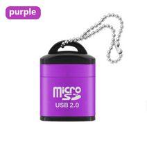 CHAIX 미니 고속 USB 2.0 카드 리더 TF 마이크로 SD 메모리 어댑터 컴퓨터 데스크탑 노트북 카트리지, 보라색