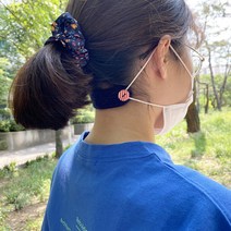 [봉민마켓] 뜨개 마스크 귀통증 방지 귀통증완화 마스크 귀보호 마스크밴드 고리, 12cm, 네이비