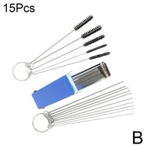 15pcs 기화기 탄소 먼지 제트 클리너 도구 키트 오토바이 atv 용 브러시로 바늘 청소