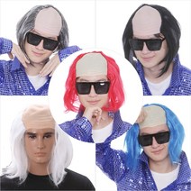 마빡이 가발 대머리 장기자랑 파티 용품 소품, 그레이
