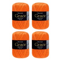 울클럽 뜨개실 그레이스 순면실 코팅면사 70g 4볼, 783 주황, 4개