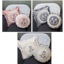 프릴쿠션 레이스쿠션커버 호박쿠션커버 원쿠션커버 방석커버, 그레이