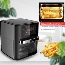 오븐형에어프라이어 대용량 대형 영업용 스마트 에어 프라이어 오븐 1700W 12L/10.8QT 로티세리 탈수기 1286886 L3, 01 Black1286886 L3 _01 EU