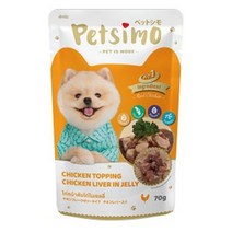 D17 반려동물 습식사료 치킨과 닭간 파우치 70g, 20개