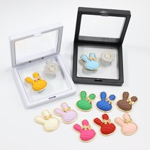 [더블이글] (선물용) 퀼팅 토끼 골프볼마커 + 자석모자클립 세트 _ 볼마크 홀인원 버디 선물 캐디 라운딩 필드, 블랙, 화이트