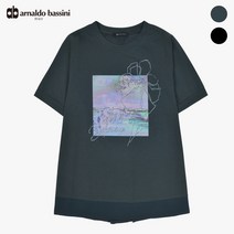 아날도바시니 뒷판 배색꽃나염 티셔츠 AT09TS07M