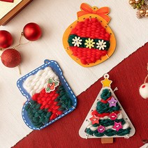 민화샵 크리스마스 위빙키트 만들기 (3종) 오너먼트 DIY 크리스마스 소품, 민화 크리스마스 위빙키트