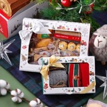 4376. 크리스마스 창박스 블루(소) - 1개 / 케익만들기 쿠키 패키지