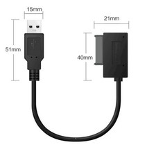 cd롬 리더기 씨디룸 DVD 플레이어 ODD grwibeo usb 어댑터 pc 6p 7p cd dvd rom sata to usb 2.0 변환기 Slimline sata 164, 0.35, 검은색