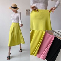 멋쭈 폴리 밴딩 A라인스커트 3color