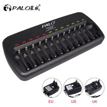 4-24 슬롯 1.2v AA 배터리 충전기 Ni-MH Ni-CD 충전식 3A 2A 스마트 고속, 05 12 Slots Charger A_03 UK