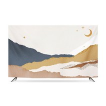명화 티비 TV 덮개 가리개 인치 종류별 무지개 럭셔리 거실 모니터 먼지 커버 42 55 65 75 액자 풍경 HA11, 47인치 하오웨