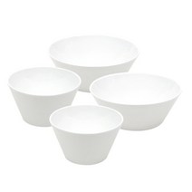 한국도자기 본차이나 더셰프(문) 깨끗한 백지(화이트) 2인 공기 대접 세트 4p (공기2p+대접2p)