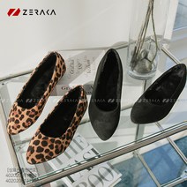 ZERAKA 겨울 털 단화 편한 신발 퍼안감 따뜻한 여성 레오파드 뾰족코 스틸레토 플랫 슈즈 슬림 기모 AB