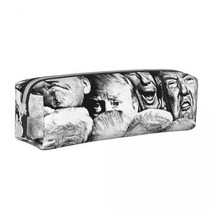 학교 연필 케이스 Queens Meme-프린트 스퀘어 알리사 에드워즈 콜라주 패션 가죽 상자 십대 지퍼 펜 가방, [17] 17, 17 17