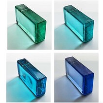 유리블럭 파벽돌 크리스탈 양면 칼라 인테리어 장식, 베이지 200x100x50mm