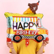 생일 아이스크림 트럭 은박 풍선 홈 파티 생일파티 꾸미기 자동차 초등학생 남아, 아이스크림 트럭 풍선