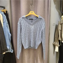 레겐보겐 [뉴코아 인천점] 데일리로 입기 좋은 여성 케이블 카라넥 니트 스웨터 ( 3Color )
